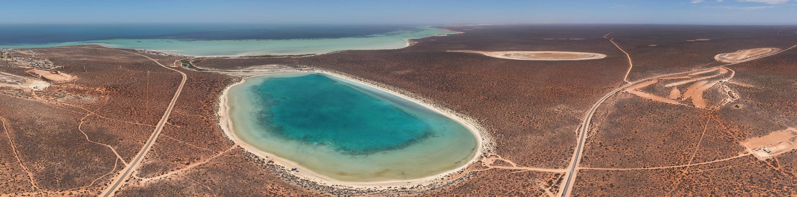 Aerial coastline landscape in Western Australia